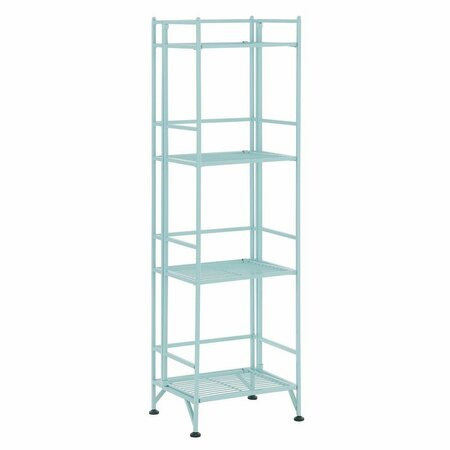 CONVENIENCE CONCEPTS Xtra Storage Four-Tier Folding Shelf with Metal Frame, Green - 13 x 11.25 x 45 in. HI2821928